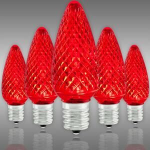 C9 LED Christmas Bulb Lights Replacements 25 count Pack - Color Red